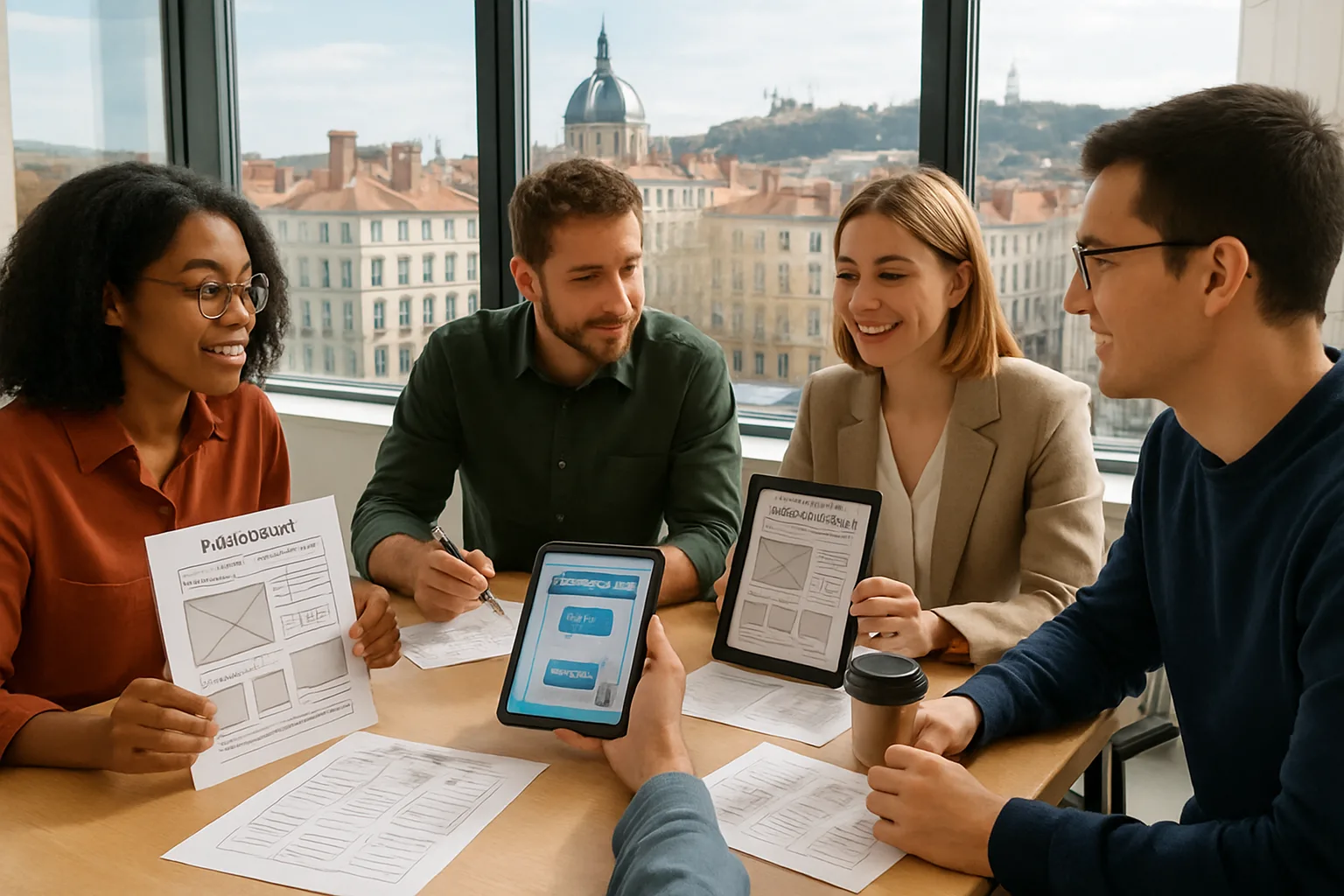 Équipe d'une agence digitale Magento à Lyon en réunion de conception de projet e-commerce