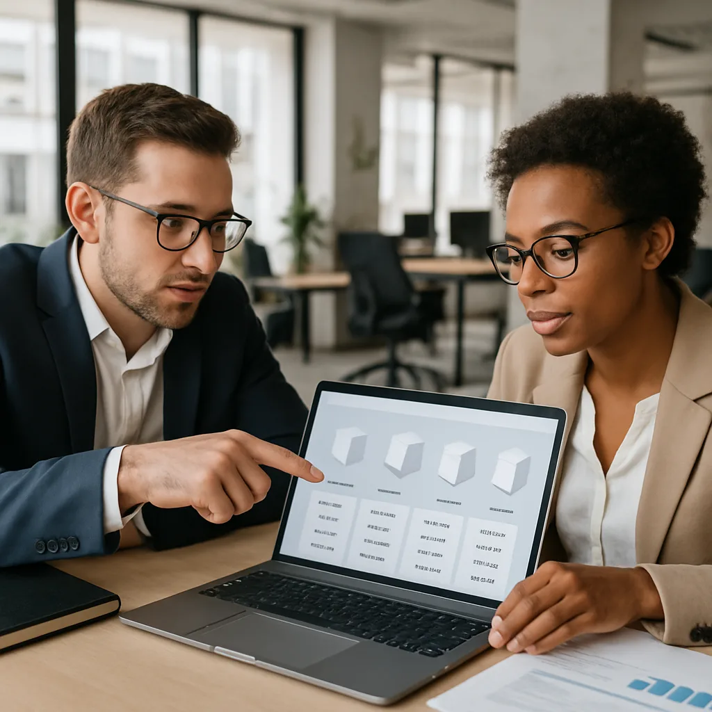 Équipe commerciale B2B configurant des prix personnalisés et catalogues partagés sur Magento