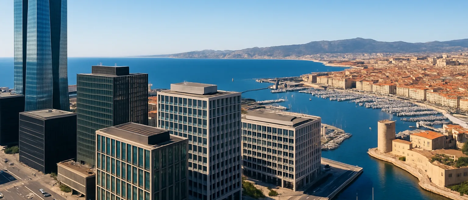 Vue panoramique de Marseille, ville accueillant les meilleures agences Magento de la région PACA