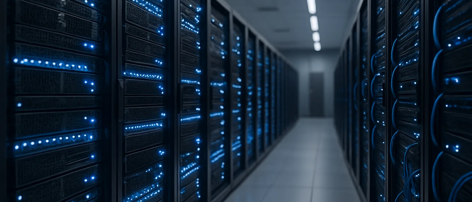 Salle de serveurs moderne pour hébergement Magento haute performance